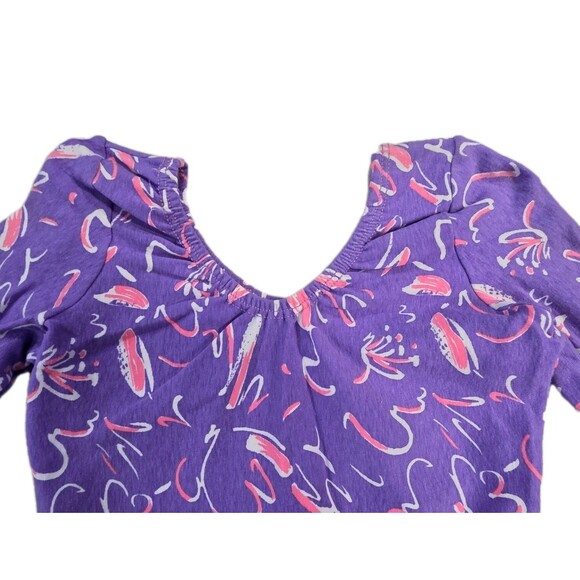 GK Elite VTG 80s Pastel Scribble Print LS Cotton Leotard Bodysuit AXS Adult XS - Picture 3 of 10